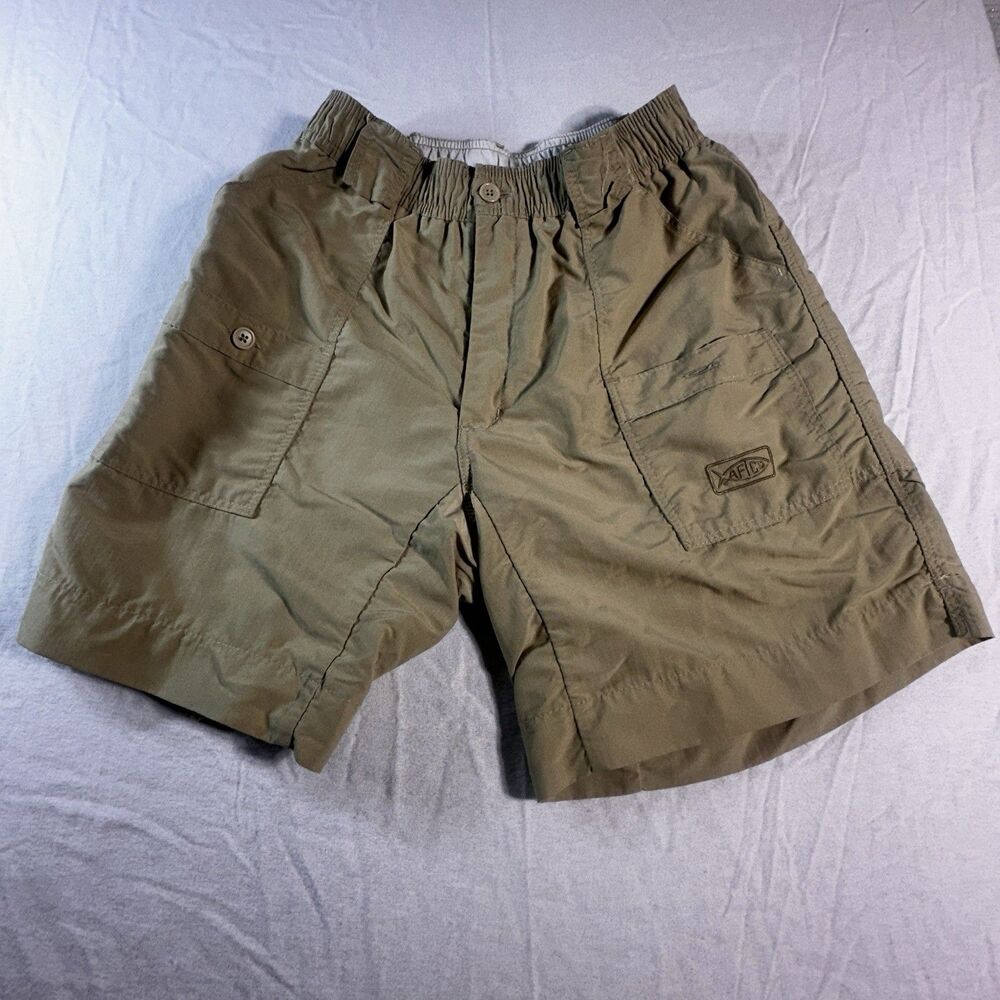 AFTCO 8" Inseam Tan 100% Nylon Cargo Shorts Men's Sz 30 Fishing